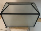 Frosted Glass And Metal Wedding Card Box With Lock  For Reception Used Once