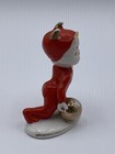 Vintage Lot Devil Ceramic Figurine Red Pixie Japan Sport Series Tennis Bowling