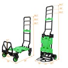 Tecspace 2 In 1 Folding Hand Truck  400 Lbs Capacity Dolly Cart  green 