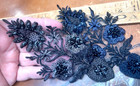 Appliques Embroidered 3x5 5  Flowers Beads Sequins Hand Sewn 1pc