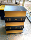 Vintage Regency Style Leather Book Stack Side Table Or Nightstand
