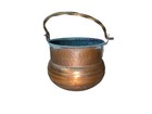 Antique Copper Pot Cauldron Kettle Brass Handle Mecap Made In Belgium Planter 