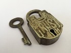 Vintage Brass Padlock With Key Working Small Size Collectible Decorative Trust