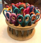 Cutting Edge 24 Kraft Edgers Paper Craft Scissors Hardwood Holder Stand