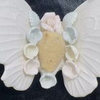 Vtg  Ardalt Lenwile Butterfly Pin Cushion Verithin Bone China W Pastel Flowers