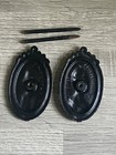 Antique Cast Iron Finials Dated 1927 One Pair 1980   s Estate Storage Find
