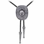 Native American Bolo Tie Rodeo Cowboy Leather Necktie Western Pl0061-silver