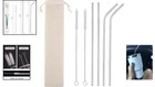 Reusable 10 5   Stainless Steel Straws - Set Of 4 With Cleaning Accessories