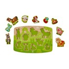Hape Wooden Farmyard Peg Puzzle 10 Piece Animal Jigsaw Toy For Toddlers 2  Kids