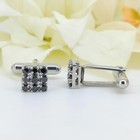 Sterling Silver Black Cubic Zirconia Cufflinks  Square Cut Formal Jewelry