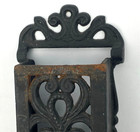 Antique Cast Iron Match Safe Holder Box Wall Mount Ornate Black Vintage