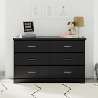 Brookside 6 Drawer Double Dresser  black      Greenguard Gold Certified  For Nurse