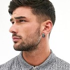 9pairs Hoop Earrings For Men Stainless Steel Black Men s Hoop Earring