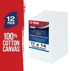Blank Cotton Canvas Panels 11 x14  12 Pk Mounted Art Boards Paint Supplies Craft