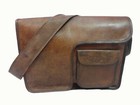 15 In Real Leather Messenger Bag Office Laptop Satchel School Crossbody Shoulder