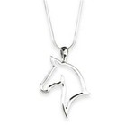 Silver Chain Horse Pendant Necklace Animal Charm Silver Jewelry Gift For Her