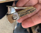 Authentic    made In Western Germany    Cigar Cutter  Dreizack Solingen  Stag Antler