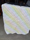 Vintage Quilted Baby Blanket 40 X33 Blocks With Stripes Design 