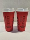 Starbucks 2019 Holiday Red Cup Merry Coffee Reusable 16 Oz W Lid  Set Of 2