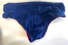 Men s L Pistol Pete Navy Blue Thin Nylon Swim Brief Sheer Front When Wet