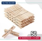 Large Wooden Clothes Pins  2 9 Inch  50 Pack   Natural Wood Clips For Crafts  Cl