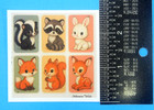 Cute Woodland Animals Colorful Backing Mini Sticker Sheet