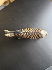 Vintage Zebra Figurine Brown   Black Striped Animal Collectible Figure Decor