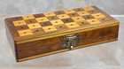 Vtg Hk Switzerland Miniature Folding Wood Travel Chess Set 32pcs Complete  216