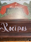 Coca Cola Rustic Hand Painted Recipe Holder Wooden Hinged Lid Farmhouse Folk Art