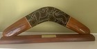 Genuine Dreamtime Aboriginal Wood Boomerang Art 16    With Stand Australia