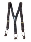 Vintage Cas Germany Suspenders Button Braces Leather Geometric Sage Green Preppy