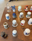 Lot Of 35 Vintage Porcelain Sewing Thimbles Souvenir Royal Worcester Advertising