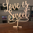 Love Is Sweet Table Sign wooden Dessert Table Decor wedding Party Sign For Weddi