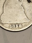 1858 Half Dime Double Date    