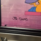 Garfield Production Animation Cel Signed By Jim Davis On Background Framed     