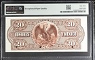 Mex  Banco De Londres  specimen  P s235ds M273s Nd 20 Pesos Pmg Ch Unc 63 Epq