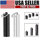 2x Mini Waterproof Metal Medicine Pill Box Case Bottle Holder Container Keychain