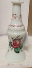 Antique Calone Perfume Glass Bottle Fancy Hand Painted Flowers Pontel On Base