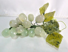 Vintage Red Alabaster   Green Jade Stone Fruit Grapes Grapevine