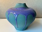 Large Royal Haeger Vintage Art Pottery Vase Teal purple Drip Lava Glaze