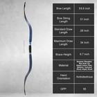 Af 60  sicai3k Blue Bird s Eye 25-43lb Recurve Bow Arm Ceramic Carbon Core