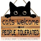 Funny Cat Signs Black Cat Welcome Sign Cat Home Decor Gifts For Cat Lovers Cat G