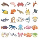 50pc Sea   Ocean Animal Clear Sticker Decal Lot For Scrapbook  Laptop  Journal