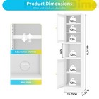 Tall Bathroom Storage Cabinet slim Metal Locker With Glass Doors