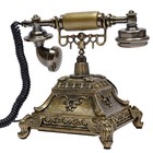 Retro Corded Telephone Desk Phone European Style Resin Rotary Dial Phone
