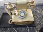 Vintage Deco-tel French Provincial Style Personal Gold Brass Rotary Phone