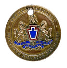 Antique Vtg 1919 General Asssembly Keystone Division Enamel Bronze brass Medal