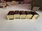 Set Of 5 Vintage Decorative Metal Tins With Oriental Designs