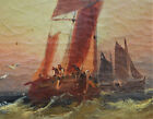 Antique Mid 19th Century Oil Canvas Paintng Nautical Seascape C Thomas Listed