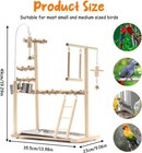 Parrot Bird Playground bird Play Gym Wood Perch Stand With Feeder Cups   Tray   